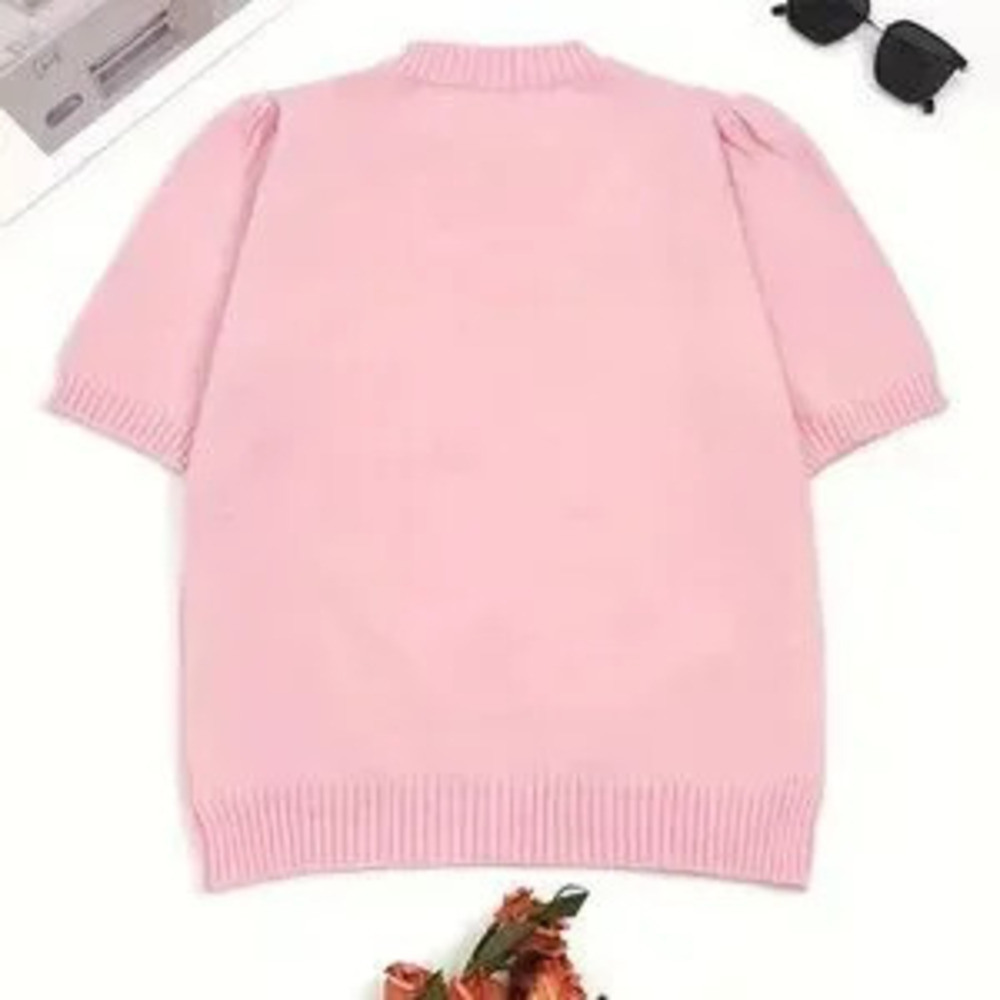 Round Neck Half Sleeve Sweater - Picture 2 of 3